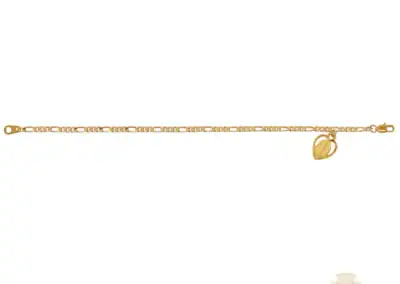7.5" Gold Tone Figaro Mirac Adult Braclet Deluxe Bracelet