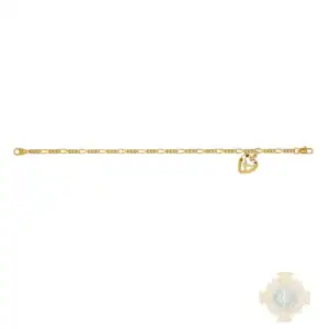 7.5" Gold Tone Figaro Holy Spiri Bracelet Deluxe