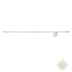 Rhodium Plated Figaro Holy Spirit Bracelet