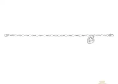 Rhodium Plated Figaro Holy Spirit Bracelet
