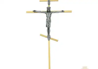 10-Inch Brass Greek Orthodox Cross With Pewter Corpus And Inri