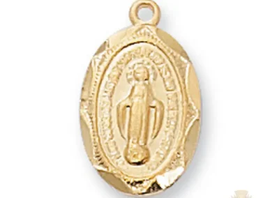 Gold over Sterling Silver Miraculous Medal Pendant
