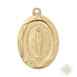 Gold over Sterling Silver Miraculous Medal Pendant
