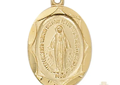 Gold over Sterling Silver Miraculous Medal Pendant