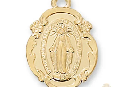 Gold over Sterling Silver Miraculous Medal Pendant