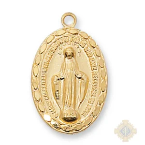 Gold over Sterling Silver Miraculous Medal Pendant