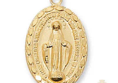 Gold over Sterling Silver Miraculous Medal Pendant