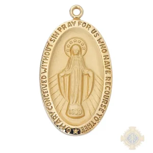 Gold over Sterling Silver Miraculous Medal Pendant