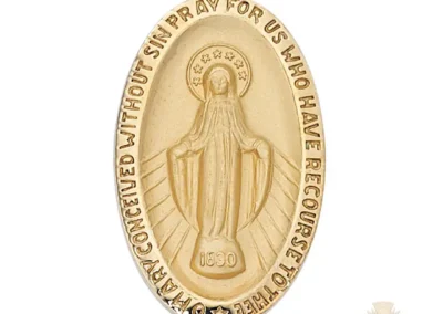 Gold over Sterling Silver Miraculous Medal Pendant