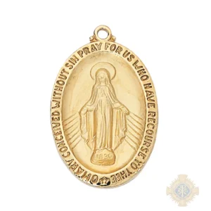 Gold over Sterling Silver Miraculous Medal Pendant