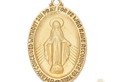 Gold over Sterling Silver Miraculous Medal Pendant