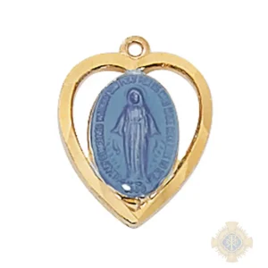 Gold over Sterling Silver Miraculous Medal Pendant