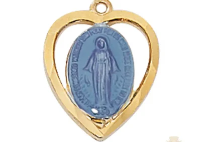 Gold over Sterling Silver Miraculous Medal Pendant