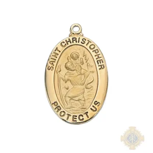 Gold over Sterling Silver St. Christopher Pendant
