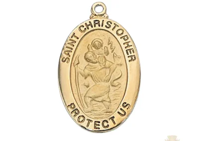 Gold over Sterling Silver St. Christopher Pendant