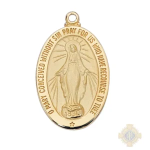 Gold over Sterling Silver Miraculous Medal Pendant