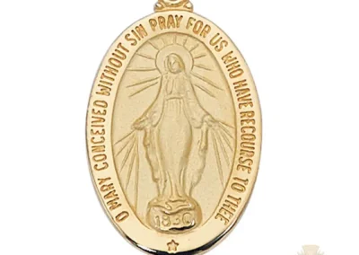 Gold over Sterling Silver Miraculous Medal Pendant