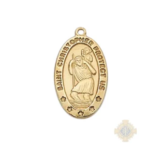 Gold over Sterling Silver St. Christopher Pendant
