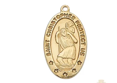 Gold over Sterling Silver St. Christopher Pendant