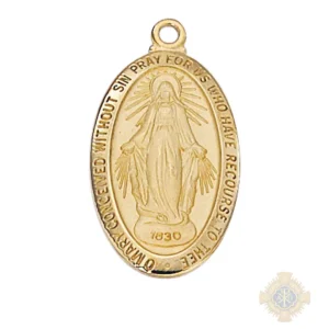 Gold over Sterling Silver Miraculous Medal Pendant