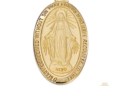 Gold over Sterling Silver Miraculous Medal Pendant