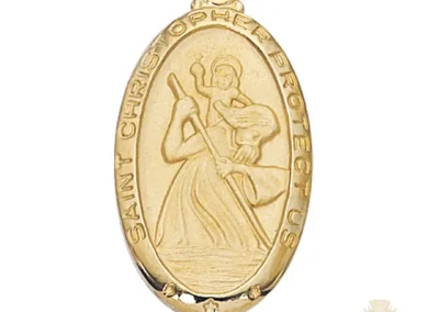 Gold over Sterling Silver St. Christopher Pendant