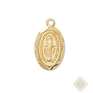 Gold over Sterling Silver Miraculous Medal Pendant