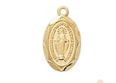 Gold over Sterling Silver Miraculous Medal Pendant