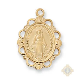 Gold over Sterling Silver Miraculous Medal Pendant