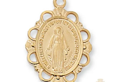 Gold over Sterling Silver Miraculous Medal Pendant