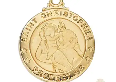 Gold over Sterling Silver St. Christopher Pendant