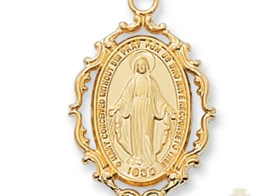 Gold over Sterling Silver Miraculous Medal Pendant
