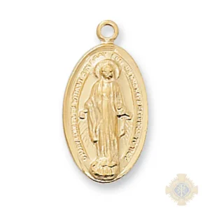 Gold over Sterling Silver Miraculous Medal Pendant