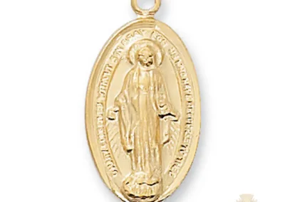 Gold over Sterling Silver Miraculous Medal Pendant