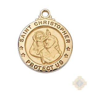 Gold over Sterling Silver St. Christopher Pendant