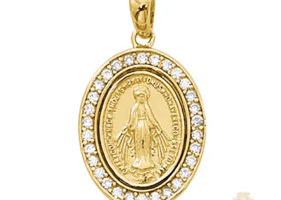 Gold over Sterling Silver Miraculous Medal Pendant