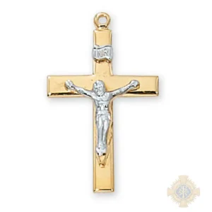 Gold over Sterling Silver Crucifix Pendant