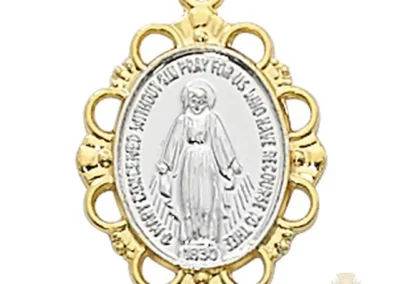 Gold over Sterling Silver Miraculous Medal Pendant
