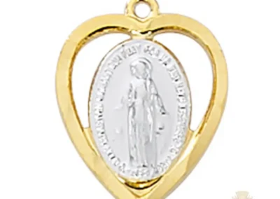 Gold over Sterling Silver Miraculous Medal Pendant