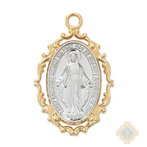 Gold over Sterling Silver Miraculous Medal Pendant