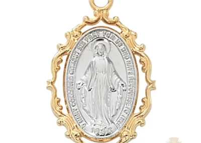 Gold over Sterling Silver Miraculous Medal Pendant