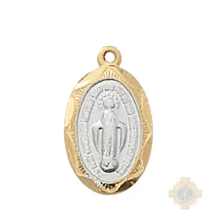 Gold over Sterling Silver Miraculous Medal Pendant