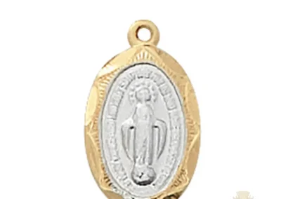 Gold over Sterling Silver Miraculous Medal Pendant