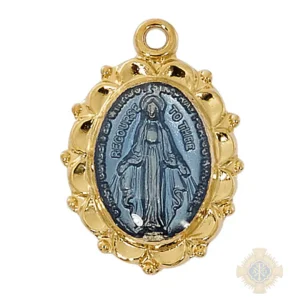 Gold over Sterling Silver Miraculous Medal Pendant