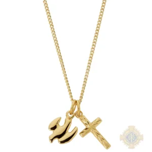 Gold over Sterling Silver Holy Spirit Cross