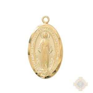 Gold over Sterling Silver Miraculous Medal Pendant