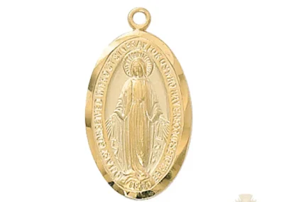 Gold over Sterling Silver Miraculous Medal Pendant