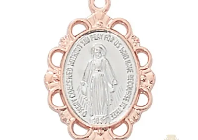 Rose Gold over Sterling Silver Miraculous Medal Pendant