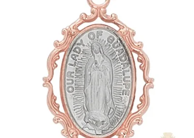 Rose Gold over Sterling Silver Our Lady of Guadalupe Pendant