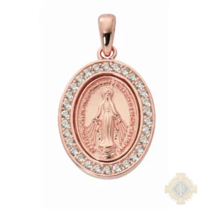 Rose Gold over Sterling Silver Miraculous Medal Pendant